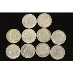 10 ASSORTED SILVER ROOSEVELT DIMES