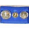 Image 2 : 1986 GOLD & SILVER STATUE OF LIBERTY 3 COIN PROOF