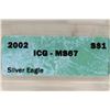 Image 3 : 2002 AMERICAN SILVER EAGLE ICG MS67