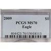 Image 3 : 2009 AMERICAN SILVER EAGLE PCGS MS70