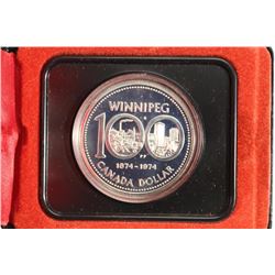 1974 CANADA WINNIPEG SILVER DOLLAR PROOF .3750 OZW