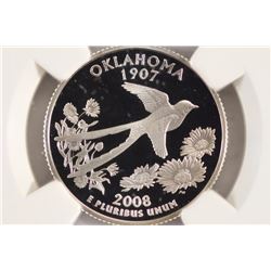 2008-S SILVER OKLAHOMA QUARTER NGC PF70 ULTRA CAM