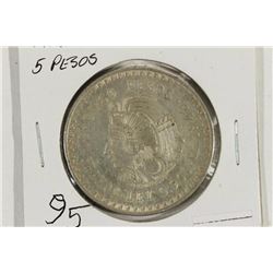 1948 MEXICO SILVER 5 PESOS .8680 OZ. ASW