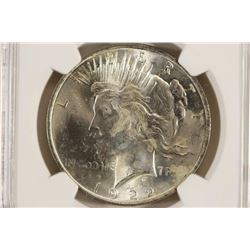 1922 PEACE SILVER DOLLAR NGC MS63