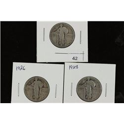 1925,26 & 28 STANDING LIBERTY QUARTERS