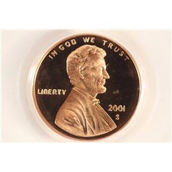 2001-S LINCOLN CENT PCGS PR69RD DCAM