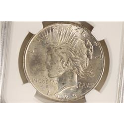 1922 PEACE SILVER DOLLAR NGC MS63