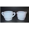 Image 1 : VINTAGE HOBNAIL MILK GLASS CREAMER & SUGAR SET