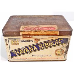 VINTAGE HAVANA RIBBON TIN CIGAR ADVERTISING TIN