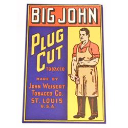 VINTAGE BIG JOHN PLUG CUT TOBACCO ADVERTISING LABEL