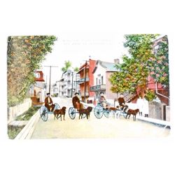 VINTAGE COLOR PRINT QUEBEC DOG RACE POST CARD