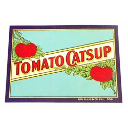 VINTAGE TOMATO CATSUP ADVERTISING LABEL