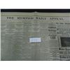 Image 1 : Memphis Daily Appeal newspaper from the year 1880, Guaranteed Old!