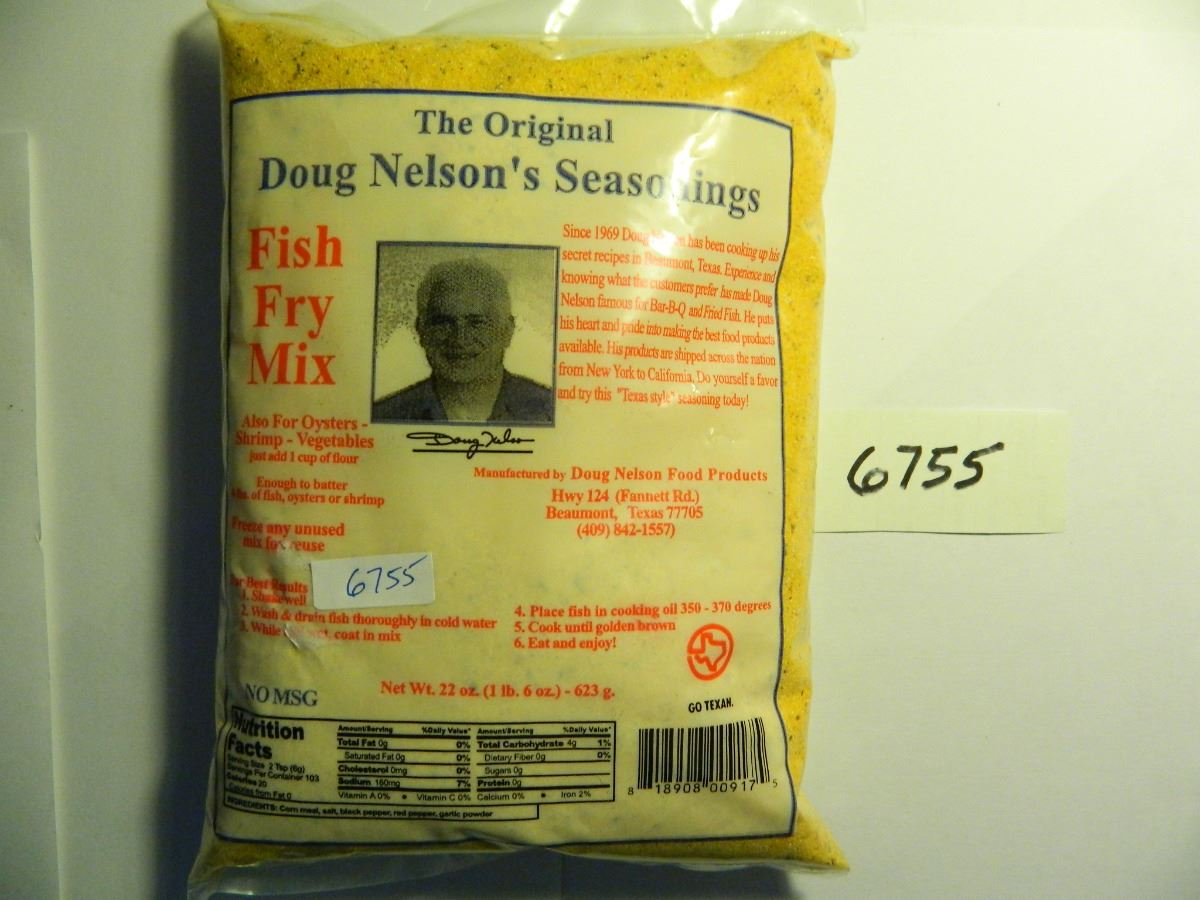 The Original Doug Nelson's Fish Fry Mix (22 oz), Beaumont, Texas. Since