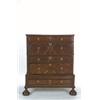 Image 1 : A LATE 17TH CENTURY OAK CHEST OF DRAWERS, in three sections, six molded panel, drawers to the f...