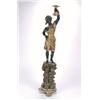 Image 1 : AN ANTIQUE CARVED, AND PAINTED WOOD BLACKAMOOR FIGURE, with arm outstretched and standing on a...