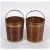 Image 1 : A PAIR OF 18TH CENTURY IRISH MAHOGANY PEAT BUCKETS, of tapering form with solid brass banding and...