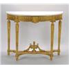 Image 1 : AN ANTIQUE CARVED AND GILTWOOD D-SHAPED, CONSOLE TABLE, in the late 18th century manner, the...