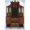 Image 1 : A LARGE EDWARDIAN, MARQUETRY INLAID, ROSEWOOD SIDE CABINET, the upper section having a centra...