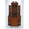 Image 1 : AN EDWARDIAN INLAID MAHOGANY DISPLAY, CABINET, the upper section, fitted a full length astrag...