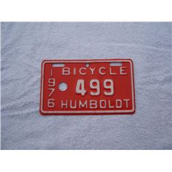 1976 Humboldt Bicycle Licence