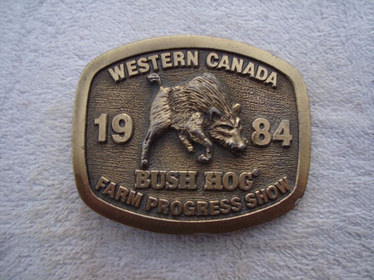 1984 Western Canada Farm Progress Show Bush Hog Belt buckle