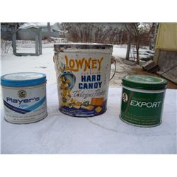 Lowry Candy Can & Tobacco Cans (2)