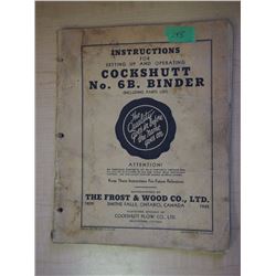 Original Cockshutt No. 6B Binder Manual
