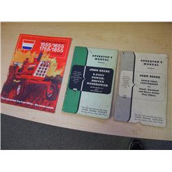 Original John Deere Manuals (2) W/ White Farm Equipment Brochure
