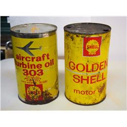 Shell Quart Tins (Aircraft Turbine Oil, Motor Oil)