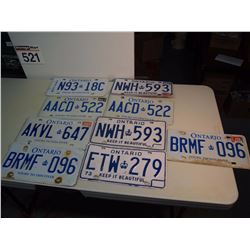 Lot Of Ontario License Plates (Various Years) (9)