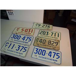 Lot Of Saskatchewan License Plates (1974-1976) (7)