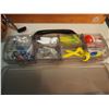 Image 3 : Wood Fishing Box With Tackle Collection And Reel