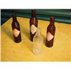 Image 1 : Brown Glass Crush Bottles (3) W/ Glass Coke Bottle (1)