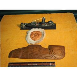 Lot of Eskimo Related Mantel Pieces (3)
