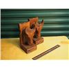 Image 1 : Wood Carved Bull Bookends