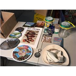 Lot Of Misc. (Niagra Falls Book, Plates, Other Memorabilia, M.C. Escher Book, Etc.)