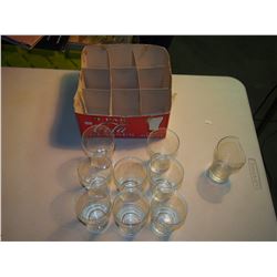 Nine Pak Cola Glasses, One Damaged (9)