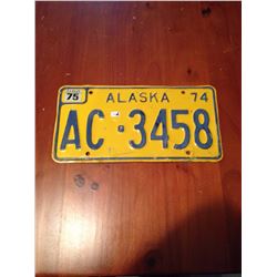 1974 Alaska License Plate, 75 sticker