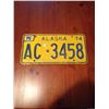 Image 1 : 1974 Alaska License Plate, 75 sticker
