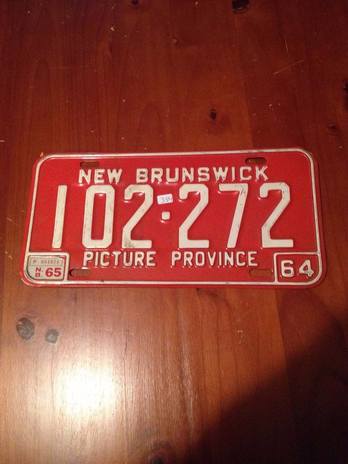1964 New Brunswick License Plate, 65 Sticker