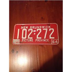 1964 New Brunswick License Plate, 65 Sticker