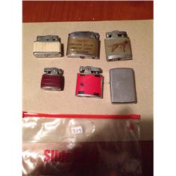 Misc Lighters (Auer, Champion, 1950 zippo, Praire Gas Ltd, Red; 6)