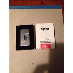 Slim Lighter Zippo with Box, never used (Federated Insurance)