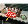 Image 1 : Lot Of Misc. (Stop/Slow Sign, Disney Record, RailVac Lanterns, Kitchen Set Etc. All Damaged)