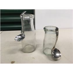 Cream Pint & Half Pint With Cream Spoons