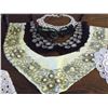 Image 1 : Ladies Hankies, Collars, Etc. & Shoe Pincushion (Lace & Beaded Collars)