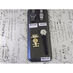 Lot Of Watches (Working) (Alpine, Levis, Orlean, Race Car Clock) (4)