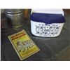 Image 2 : Kitchen Items (Pottery Bowl, Sifter, Salt Bin & Old Cookbook)