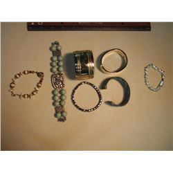 Costume Jewelry Bracelet Lot (Hinged, Clamp, Bangle) (6)